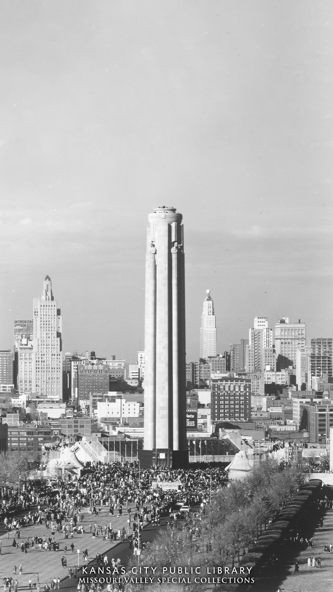 black and white photo of Liberty Memorial
