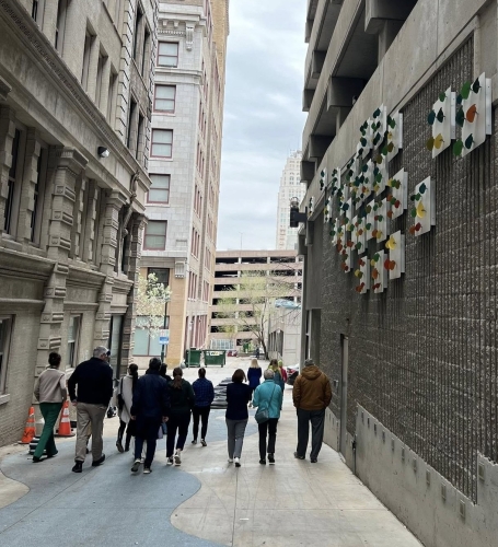 In 2025, Urban Hikes KC took Library staffers on a tour from the Central Library. Photo: courtesy of Urban Hikes KC