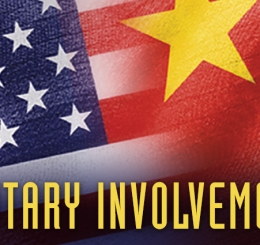 United States flag blended with flag of China