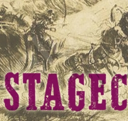 illustration of stagecoach and three horses