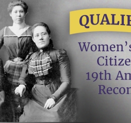 Women's suffrage group in black and white