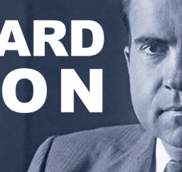 Richard Nixon in black and white