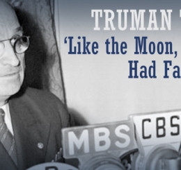 Truman in front of microphones