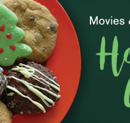 red plate with Christmas cookies
