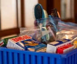 In January, patrons can donate hygiene items to the Library, such as toothbrushes and toothpaste, shampoo, and more.