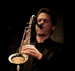 man playing saxophone