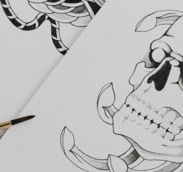 sketch of skull