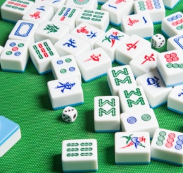 mah jongg set with hands