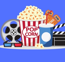 illustration of movie theater paraphernalia