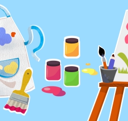 illustrations of art supplies