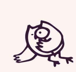 illustrated owl with magnifying glass