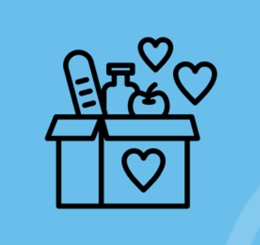 flat graphic illustration of box with products and clothing rack