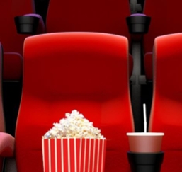 movie theater seating with refreshments