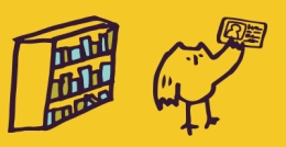 Owl holding library card