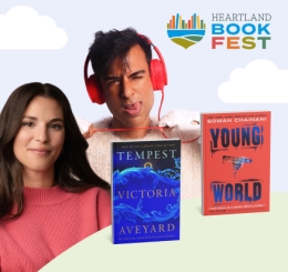 Heartland Bookfest with a photo of Victoria Aveyard & Soman Chainani