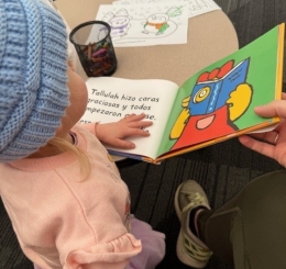 child with book