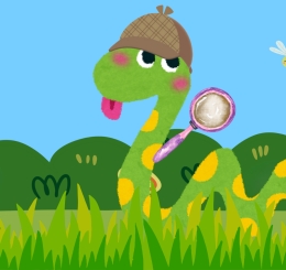 illustration of snake in grass