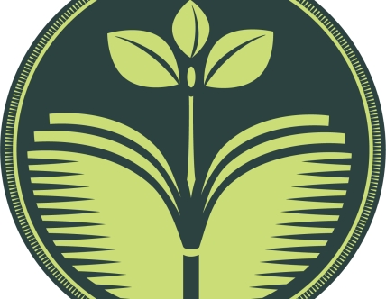 Graphic of a seedling emerging from an open book