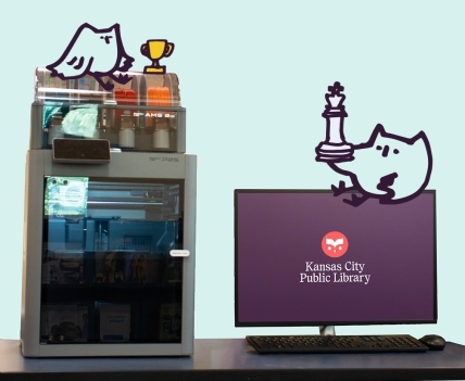 illustrated owls sitting on monitor and 3D printer with "printed" objects