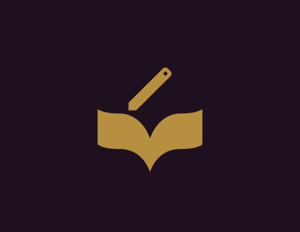 flat graphic of pencil and book