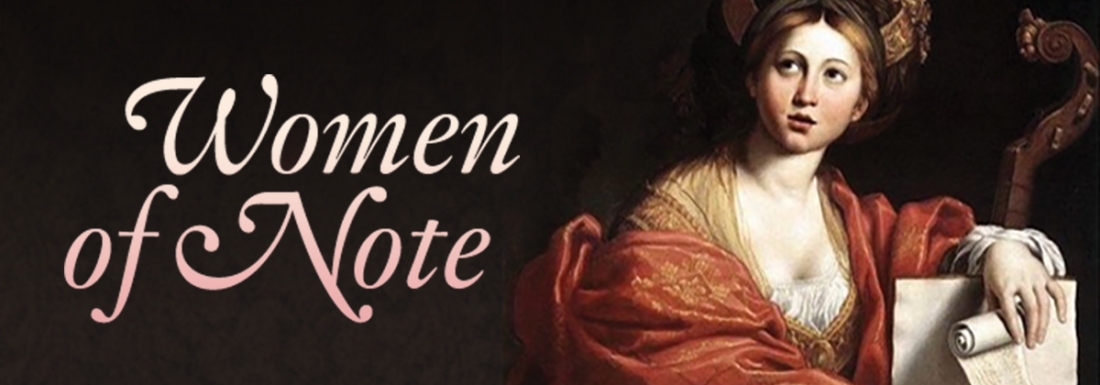 painting of woman with scroll