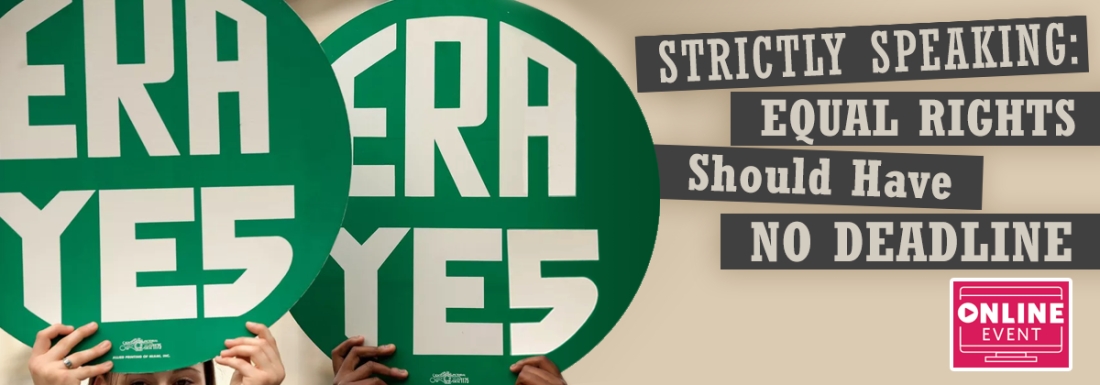 two people hold up circular signs