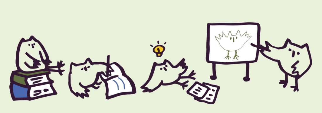 illustrated owls teaching and learning about owls
