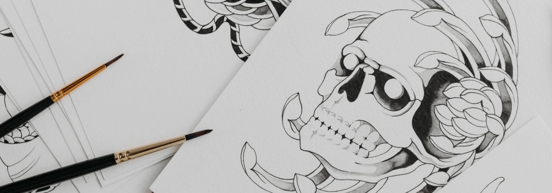 sketch of skull