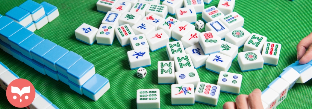 mah jongg set with hands