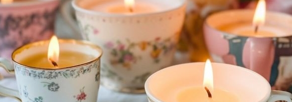 candles made inside tea cups