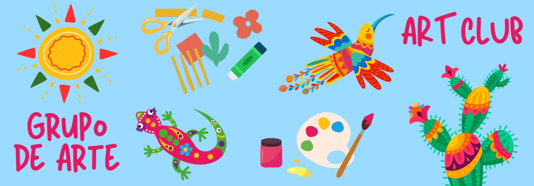 illustrations of various art supplies