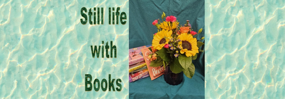 flowers next to books