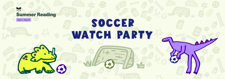 illustrated dinosaurs and soccer goal with balls