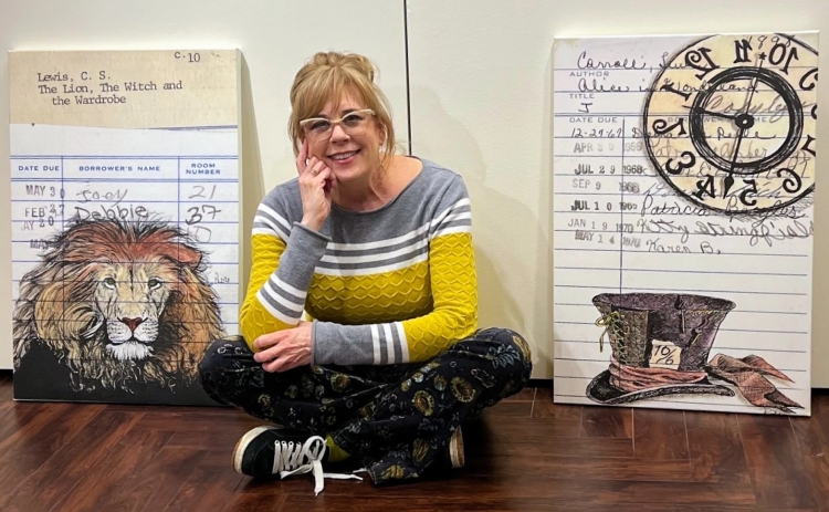 Kansas City artist Heidi Pitre's vintage library checkout card series was sparked during an art residency in Navasota, Texas. While the audience for her art is still growing, her supply of cards is dwindling as libraries shred or discard more of them over time.