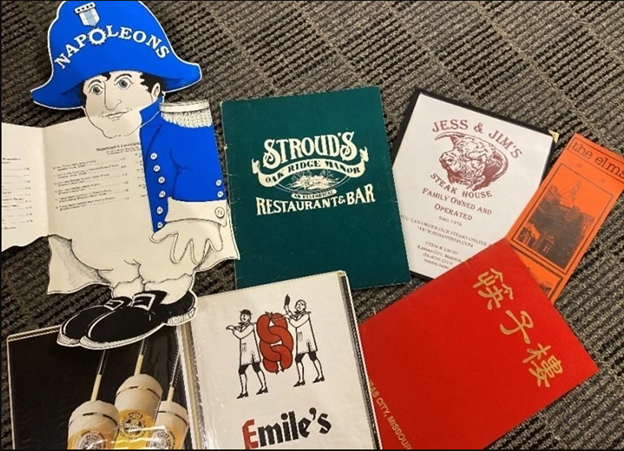 Some of the menus in the Library's Missouri Valley Special Collections.