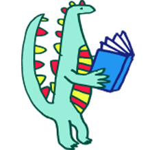 illustrated "dinosaur" reading book