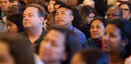 group of people at citizenship ceremony