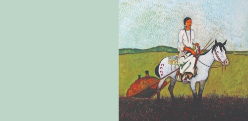 painting of woman on horse