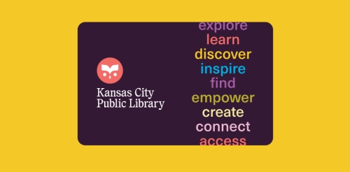 library card over illustrations of owls