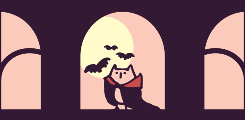 owl and bats with pink background