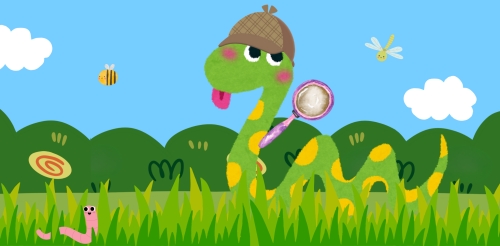 illustration of snake in grass